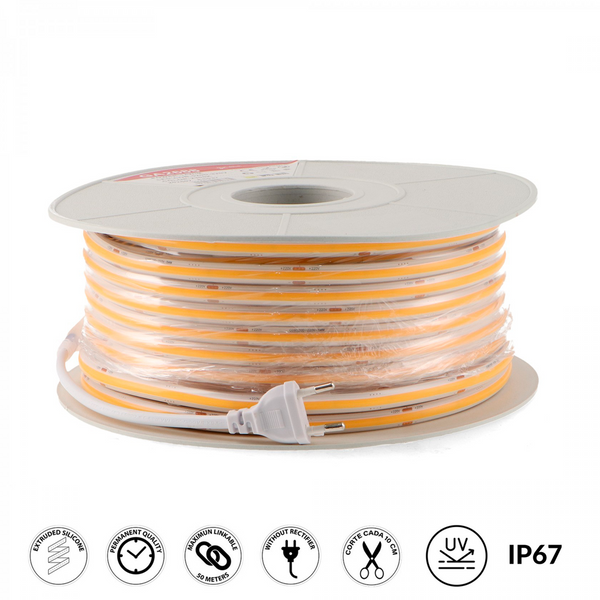 Bandă LED 220V COB Point 14W/m IP67 - 50 de metri