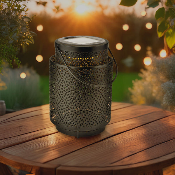 Lampă LED Solară De Masă Black Casablanca