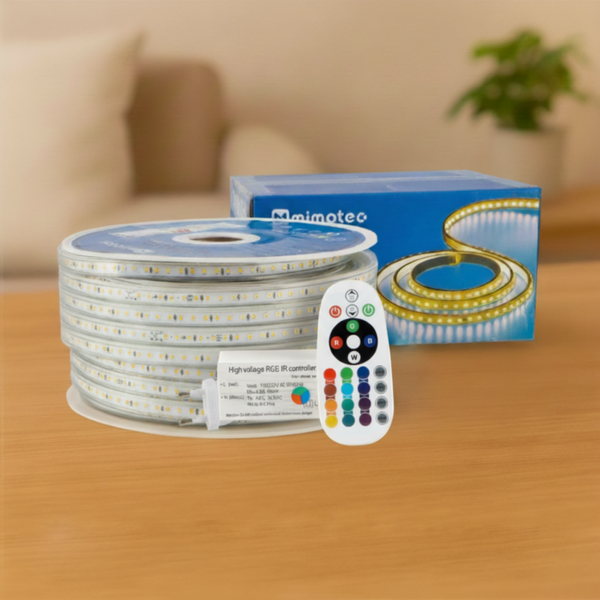 Bandă LED 220VAC 14.4W/m RGB - 50 metri SMD5050 Rapid
