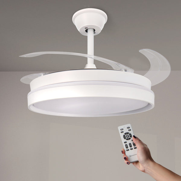 Ventilator De Tavan LED White Afar Ø107 cm