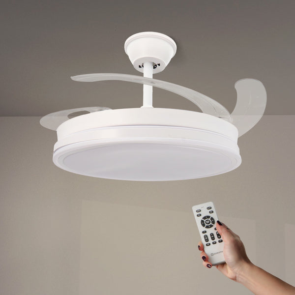 Ventilator de tavan cu LED alb