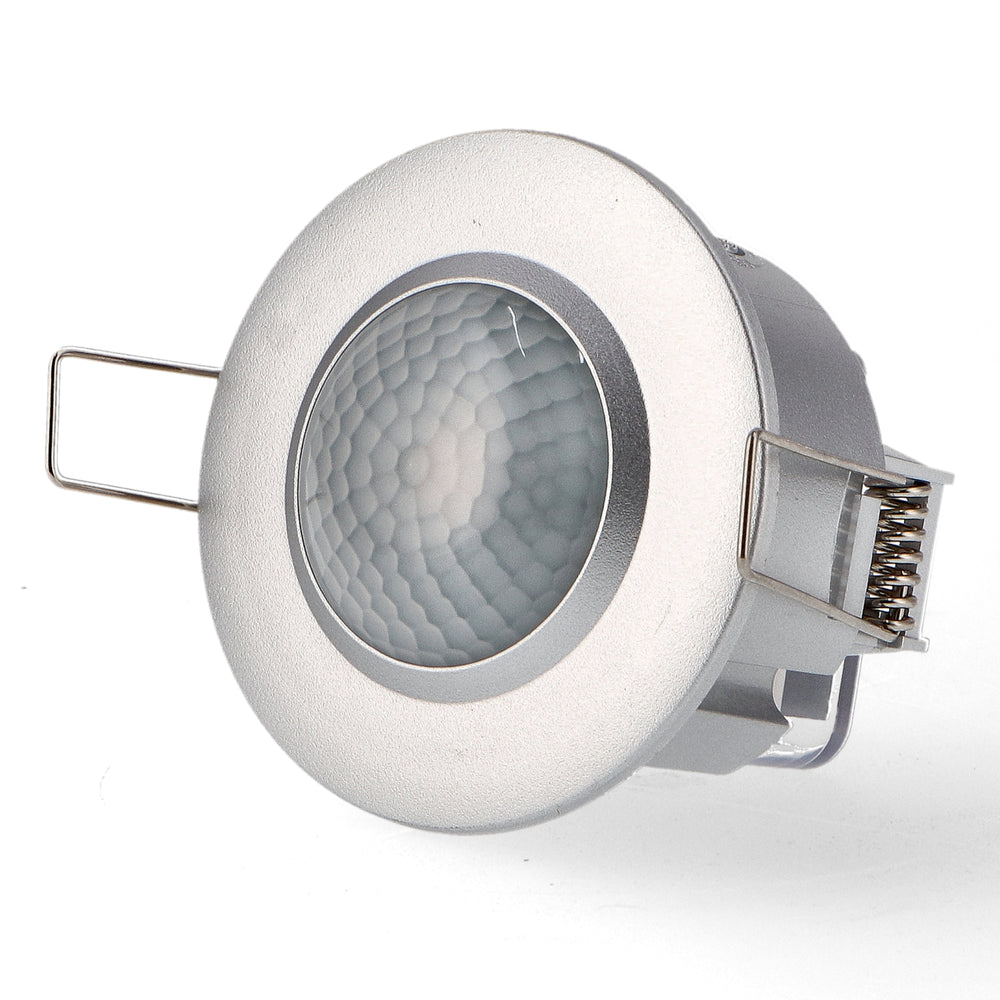 Detector de mișcare PIR încastrat argintiu 360º