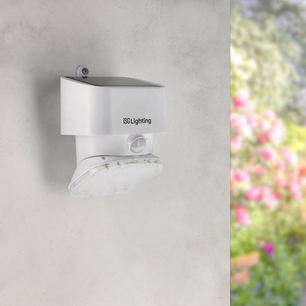 Lampa solara alba de perete 4000k