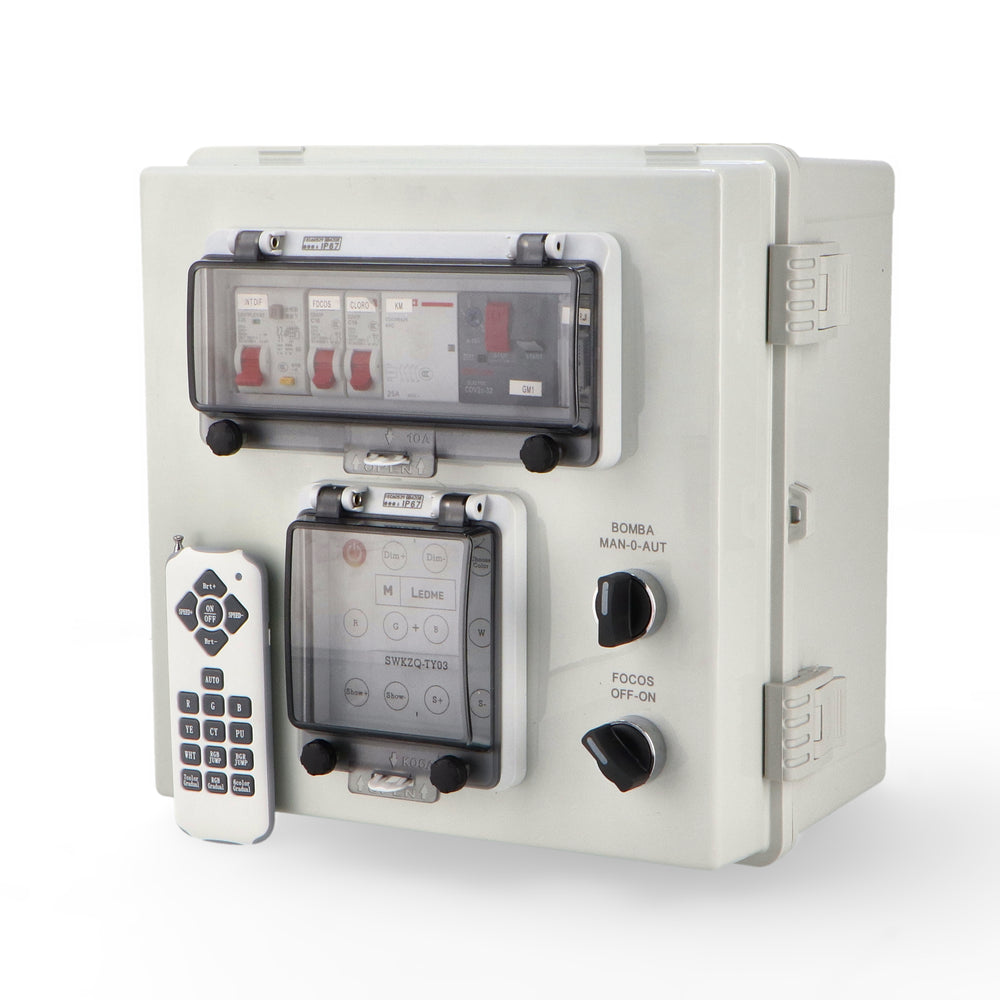 Tablou electric premontat pentru piscină de 1 CV cu transformator 60W AC și controler inclus
