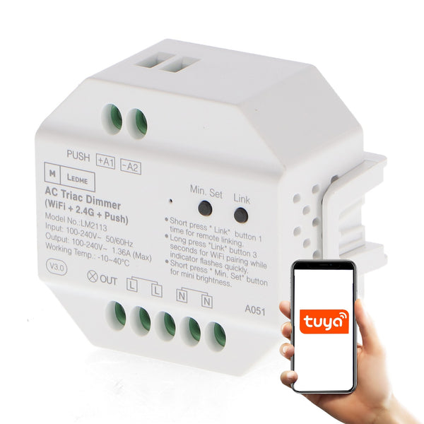Regulator LED TRIAC RF Compatibil cu Buton WiFi