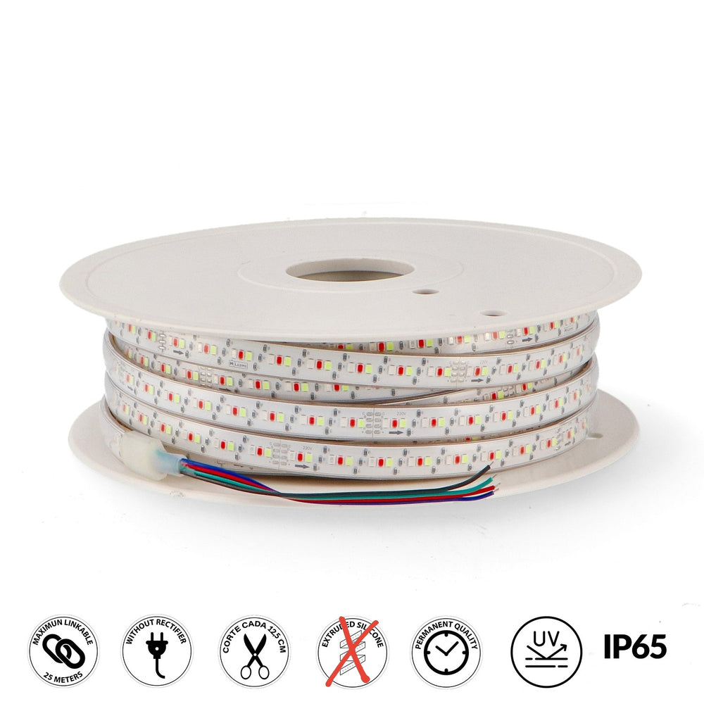 Bandă LED 220VAC SMD2835 Bergamo 13W/m IP65 RGB - 25 metri