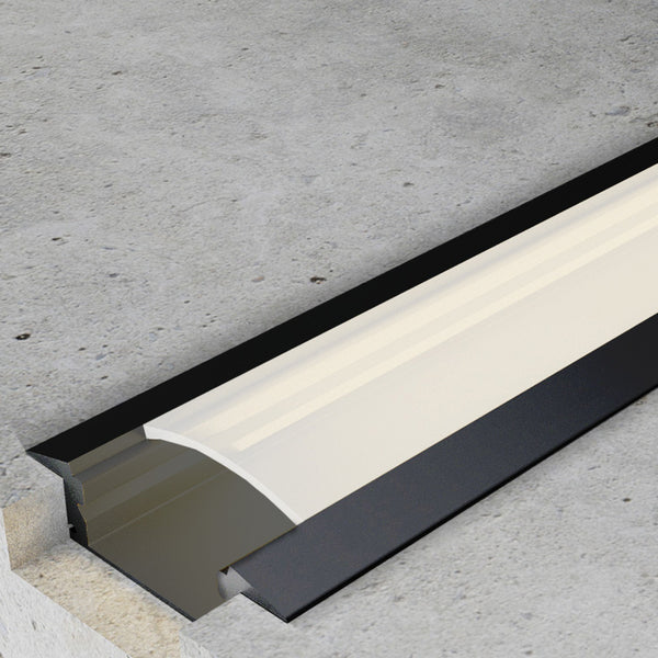 Profil sub aluminiu lacuit negru - 2 metri