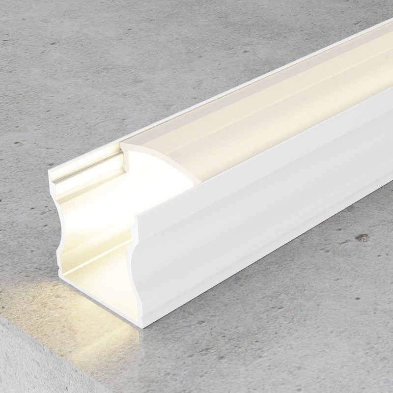 Profil înalt din aluminiu lacuit alb - 2 metri