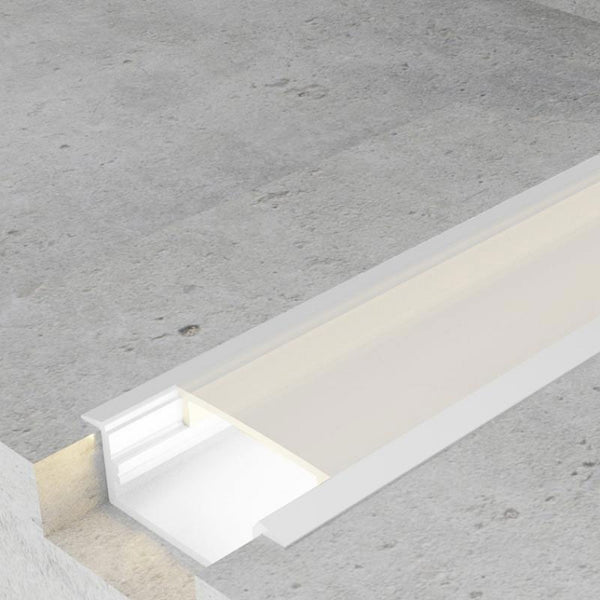 Profil lung din aluminiu lacuit alb - 2 metri