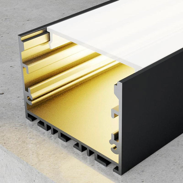 Profil din aluminiu lacuit Sixe Black - 2 metri