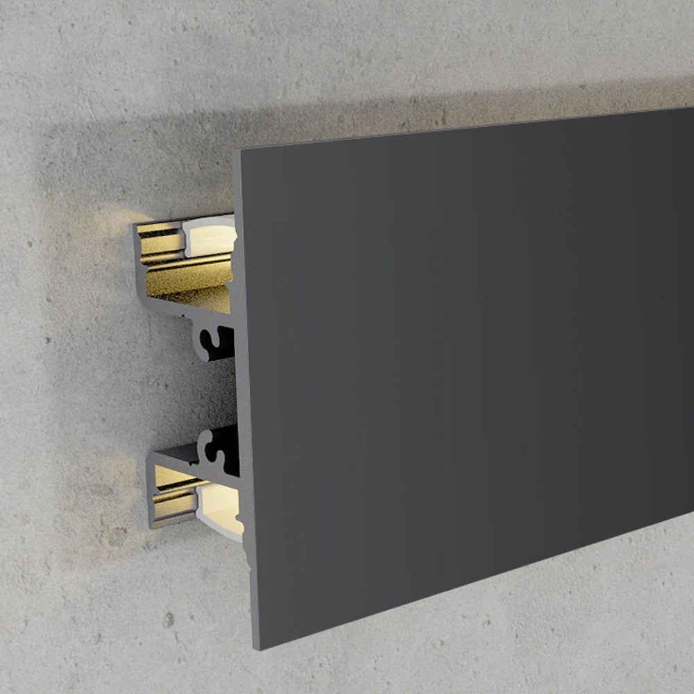 Profil din aluminiu Gote Lacuit Negru - 2 metri