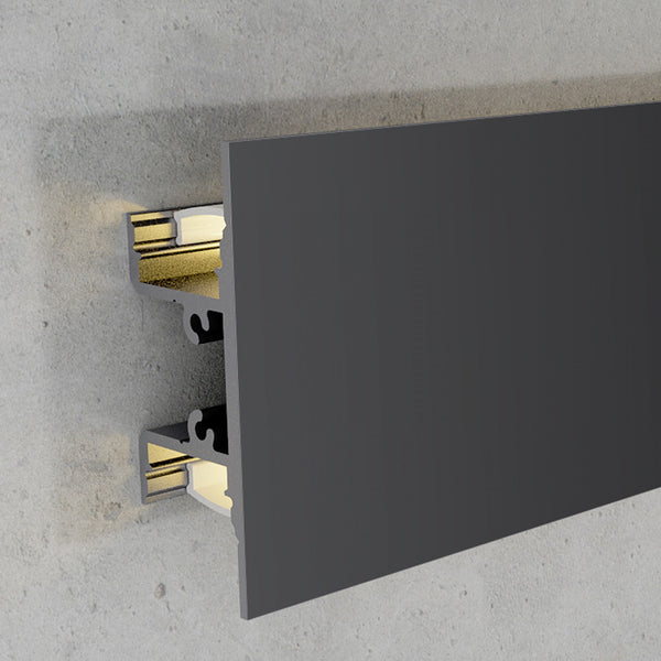Profil din aluminiu Gote Lacuit Negru - 2 metri