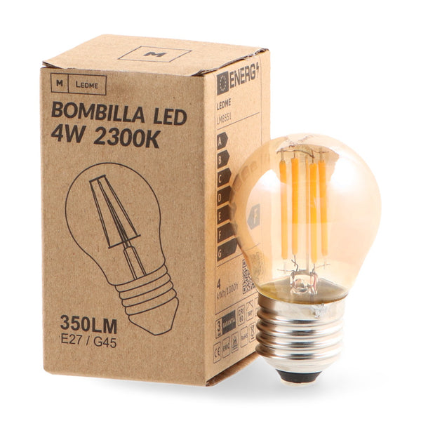 Bec LED Filament E27 G45 4W Chihlimbar