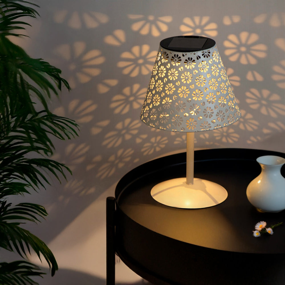Lampă LED Solară De Masă White Hearth