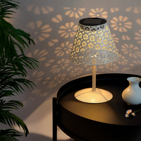Lampă LED Solară De Masă White Hearth