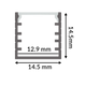 Profil de aluminiu Jesf - 2 metri | Pachet 5 buc (10 m) - imagine 3