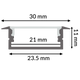 Profil Long din aluminiu - 2 metri | Pachet 5 buc (10 m) - imagine 3