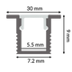 Profil din aluminiu Yoret - 2 metri | Pachet 5 buc (10 m) - imagine 3