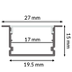 Profil de aluminiu Hev - 2 metri | Pachet 5 buc (10 m) - imagine 3