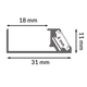 Profil din aluminiu lacuit Keo Black - 2 metri - imagine 3