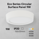 Panou LED Aplicat Circular Seria Eco 9W