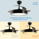 Ventilator de tavan cu LED negru - imagine 7