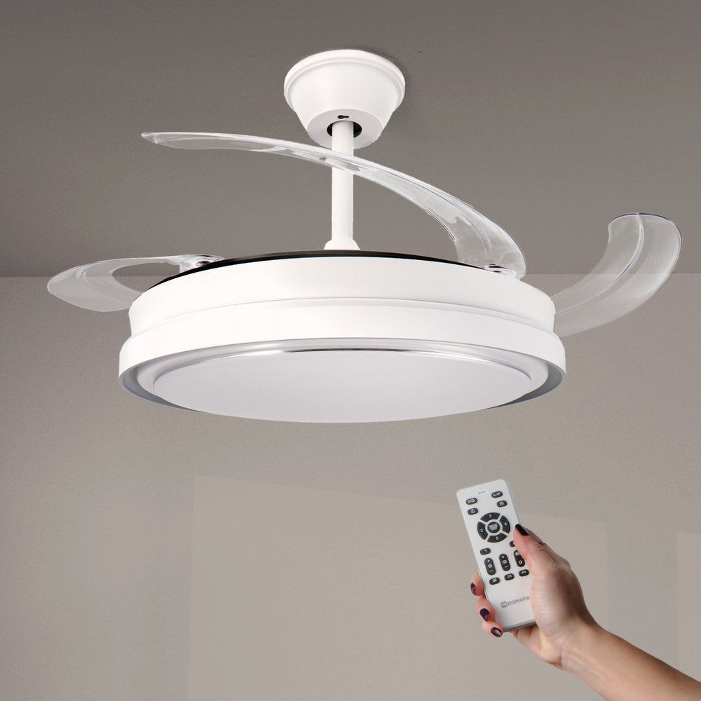 Ventilator de tavan cu LED alb Messe