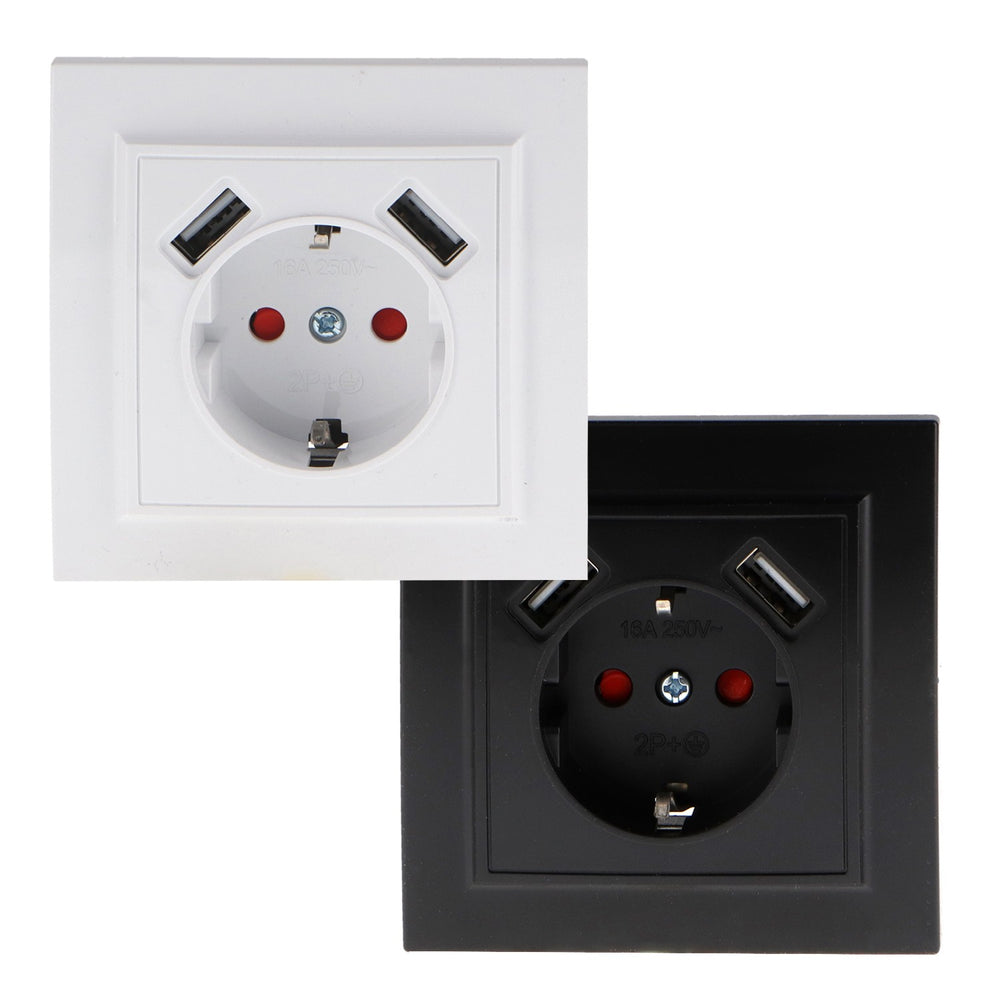 Priză Încasabilă Tip F Schuko Cu USB Dublu - EP