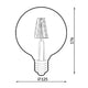 Bec LED Filament E27 G125 6W Chihlimbar