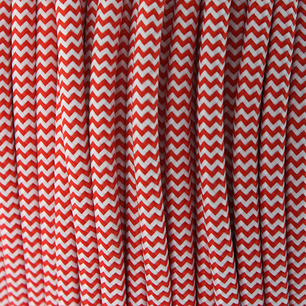 Cablu textil roșu/alb - 25 de metri
