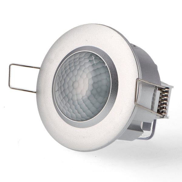 Detector de mișcare PIR încastrat argintiu 360º