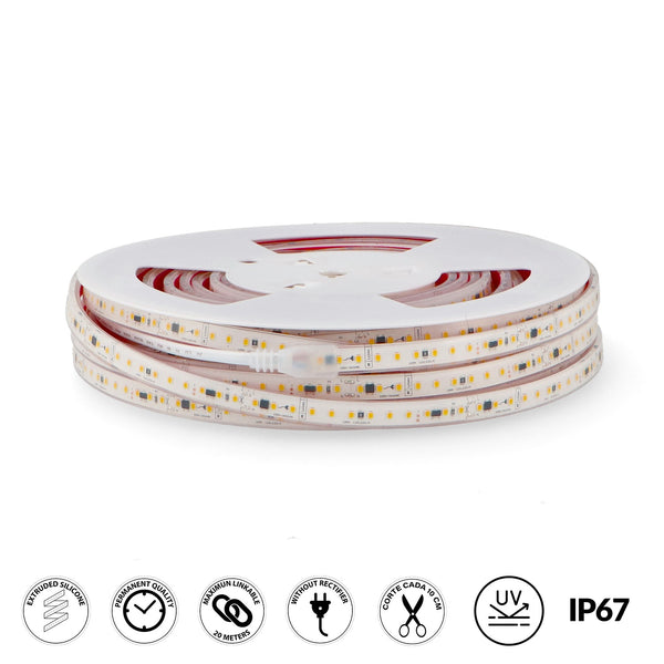 Banda LED 220Vac Smd2835 Ruzok 17W/m IP67 - 20 Metri - PRET €/ML