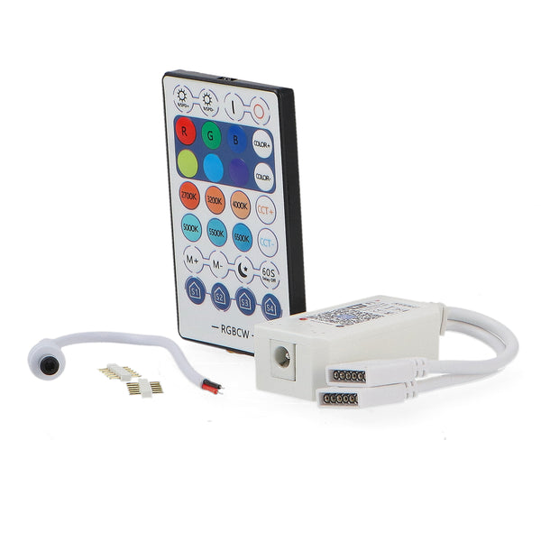 Mini controler pentru benzi LED RGBW cu telecomandă IR / Magic Home APP