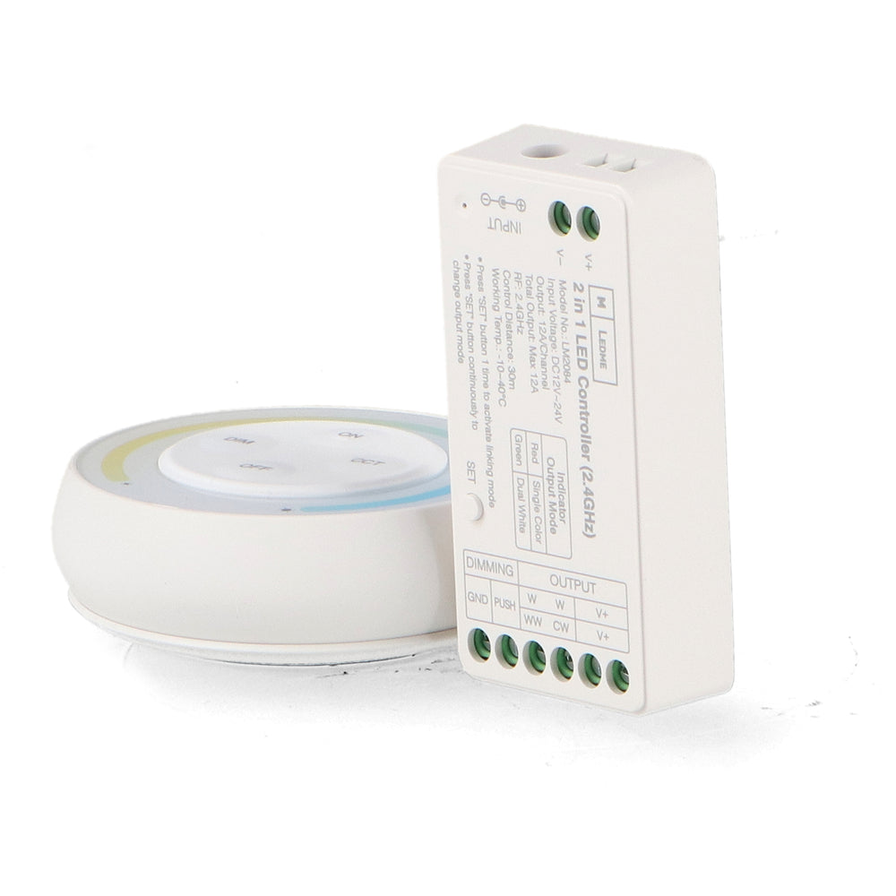 Controler regulator monocolor+CCT 12/24V DC + telecomandă RF