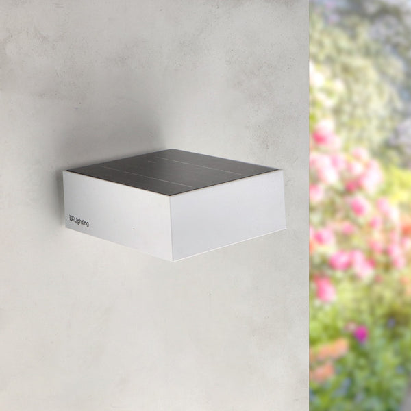 Lampa solara alba de perete 4000k