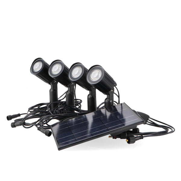 Kit de 4 spoturi LED solare cu Roxi Spike