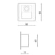 Baliză LED încasabilă cu senzor PIR Nomis Square 1,2W