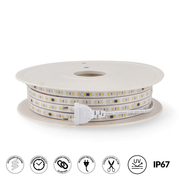 Banda LED 220Vac Smd2835 Brescia 12W/m IP67 - 20 Metri - PRET €/ML