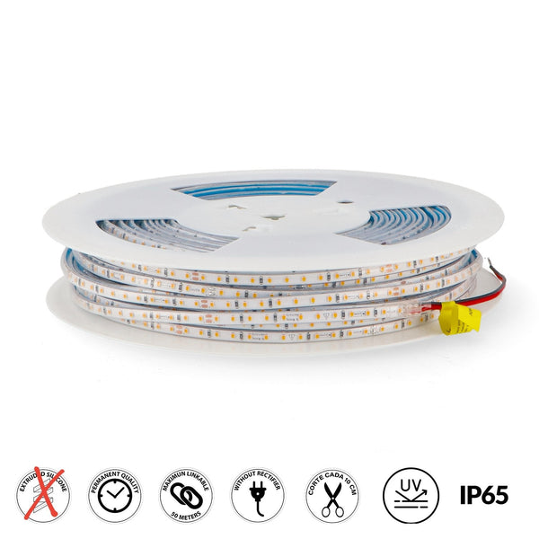 Bandă LED 220V SMD Half 6,5 mm 12W/m IP65 - 50 de metri - DSC