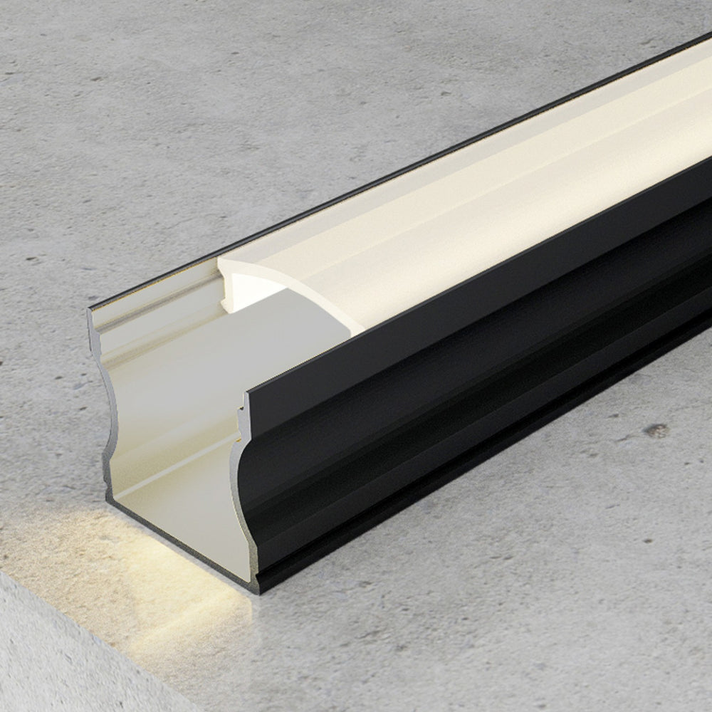 Profil înalt din aluminiu lacuit negru - 2 metri