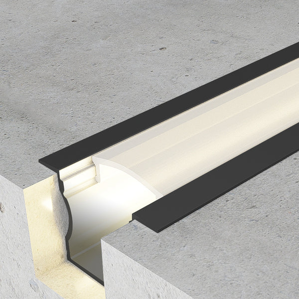 Profil inalt din aluminiu cu aripi lacuite negru - 2 metri
