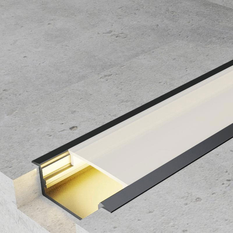 Profil lung din aluminiu lacuit negru - 2 metri