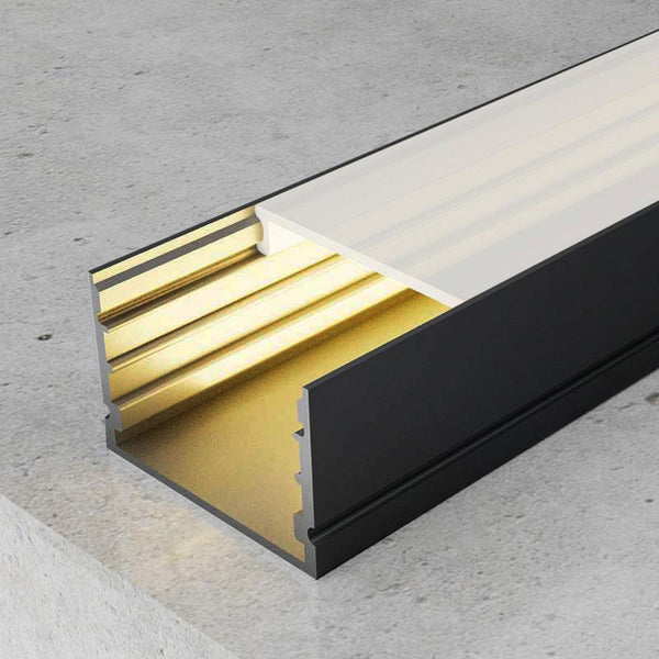 Profil din aluminiu Rok lacuit negru - 2 metri
