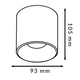 Aplică LED tub fix negru 20W (UGR 17) CCT - imagine 3