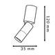 Aplică LED orientabilă neagră, tip tub, 5W (UGR 17) - imagine 3