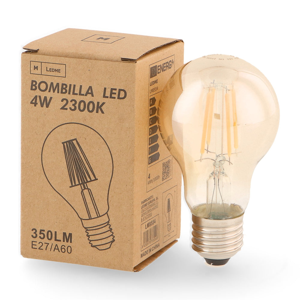 Bec LED Filament E27 A60 4W Chihlimbar