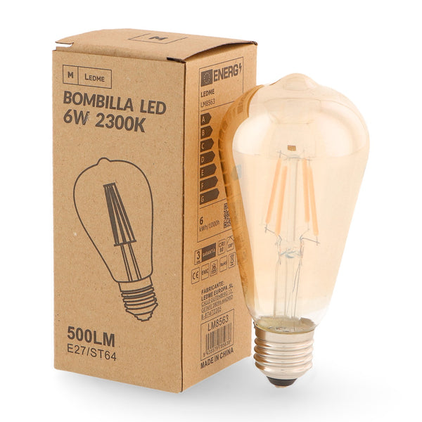 Bec LED Filament E27 ST64 6W Chihlimbar