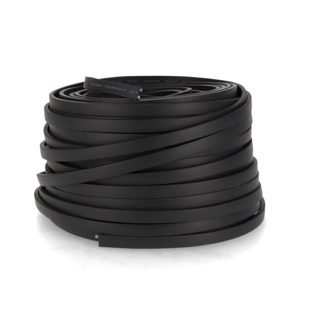 Cablu electric plat tip bandă 2x1.5 mm² pentru ghirlandă – 50 metri