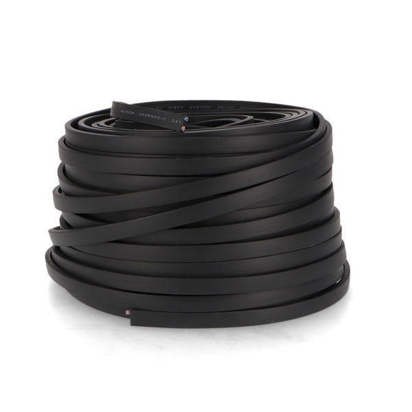 Cablu electric plat tip bandă 2x1.5 mm² pentru ghirlandă – 50 metri