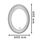 Oglindă LED pentru baie 15W Wood Round CCT